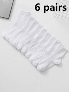 6/12/24 زوج من جوارب قصيرة بيضاء للأطفال، جوارب متوسطة الطول، جوارب رياضية، جوارب أطفال، مناسبة للحياة اليومية/الارتداء، قابلة للتنفس، مريحة، ناعمة، جوارب أطفال بدون كعب، جوارب رقبة مستديرة، مناسبة للأطفال من سن 1-16 سنة للارتداء - متعدد الألوان - مشاهدة 15