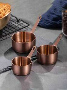 1pc Stainless Steel Retro Sauce Cup, Gravy Boat, Western Style Sauce Dish, American Industrial Pepper Sauce Plate - Rose Gold - View 1