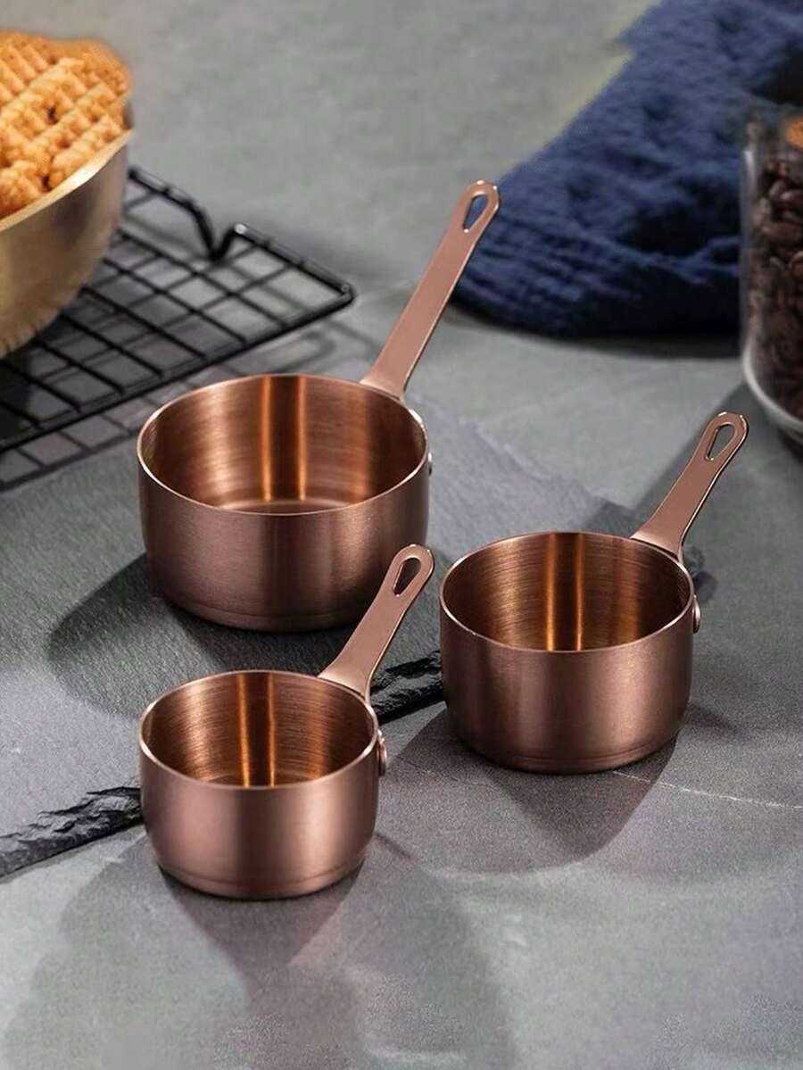 1pc Stainless Steel Retro Sauce Cup, Gravy Boat, Western Style Sauce Dish, American Industrial Pepper Sauce Plate - Rose Gold - View 1