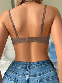 Mocha Brown Sexy Lace Bra, Comfortable Supportive Breathable Thin Cup Bra For Daily Wear - Mocha Brown - View 7
