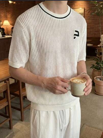 Bluză unisex casual cu guler rotund, cu mânecă scurtă, de culoare solidă, potrivită pentru primăvară și vară