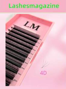 12排D卷翘YY/3D/4D/5D W/动漫睫毛形状单根嫁接睫毛，自然/柔软/黑色/轻盈DlyY睫毛，自然长款簇状睫毛，适用于美睫师、沙龙使用 - D - 查看 12