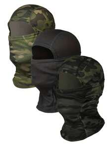Pasamontañas unisex de camuflaje de unicolor, transpirable, a prueba de polvo y con protección solar para el cuello, ideal para montar a caballo, esquiar y motociclismo, ideal para uso diario. - Multicolor - Ver 12