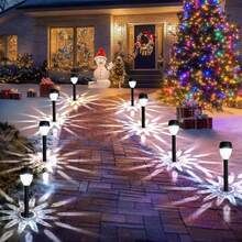 20/10-Piece Solar Wall Light Outdoor Waterproof Garden Lighting With Night Automatic Sensing, Suitable For Corridors, Fences, Gardens, Terraces, And Winter Thanksgiving Christmas Party Holiday Decorations,200mah - 白光 - 查看 6