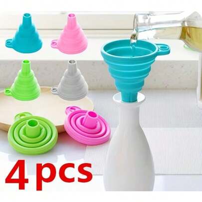 1ชิ้น กรวยซิลิโคนพับได้ ประหยัดพื้นที่ ออกแบบกันหกเลอะเทอะ แห้งและทำความสะอาดได้รวดเร็ว เหมาะสำหรับการทำอาหาร อบ เบียร์ - สิ่งจำเป็นสำหรับบ้าน หอพัก ห้องครัว (สีเขียว สีชมพู สีฟ้า), อุปกรณ์เสริมพับได้, วัสดุที่ยืดหยุ่น, เครื่องมือถ่ายของเหลว, ใช้ในครัวขนาดกะทัดรัด