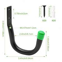 Heavy Duty 10 Piece Set Garage Wall Hook: Steel Tool Hanger, Garage Storage And Organization Rack - Green - View 4