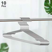 20pcs Stainless Steel Hangers Heavy Duty Polished Surface Space Saving Metal Organizer Hangers For Efficient Closet Storage Durable And Stylish Design Great For Home And Dorm Use Notched Shoulder Hangers Sturdy Hangers Dorm Essentials