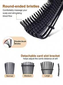 Detangling Brush For Black Natural Hair, Detangler Brush For Curly Hair Afro 3/4abc Texture, Faster N Easier Detangle Wet Or Dry Hair With No Pain Hair Brush Comb - Multicolor - View 9