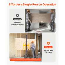 Elevador de paneles de yeso de 150 lb, elevador de paneles de yeso para facilitar el transporte, panel de 4 x 16 pies amarillo - 4 x 16 tartas - Ver 6