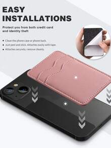 Mobile Phone Back Card Stick Pocket,Double Pocket Minimalist Universal Adhesive Phone Back Card Holder Bag,Stick Wallet Flexible Bag Cover,Ultra-Thin Imitation Original Card Holder, Phone Card Holde, Mobile Phone Case Back Sticker Card Holder,White Black Pink Brown Green Card Phone Case Card Holder Wallet Business Card Holder Credit Card Holder Women For Women Card Wallet Magsafe Wallet - Multicolor - View 6