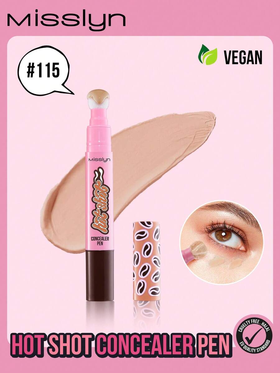 MISSLYN Power Concealer Pen, Concealer Cream, Liquid Concealer, Evens Out Skin Tone, Natural Makeup Effect, Contains Light Reflecting Pigments And Moisturizing Complex, Multi-Purpose Concealer, Lightweight Texture, High Coverage, Moisturizing, Brightens Complexion, Waterproof, Long-Lasting - #115 - 查看 1