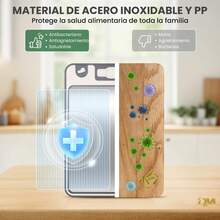 Tabla de Cortar de Acero Inoxidable,tabla de picar de paja de trigo,2 IN 1,Tablas para Picar Cocina de Doble Cara,Tabla de cortar de aleación de titanio,cocina accesorios,Descongelar la tabla de cortar,Antiarañazos, Anticorrosión, Inoxidable 304 y Paja de Trigo PP sin BPA, con Afilador de cuchillos, Con bandeja de drenaje y alfombrilla antideslizante de silicona.adecuada para comidas festivas y uso diario en la cocina.JJ0001C17 - Albaricoque grande - Ver 7