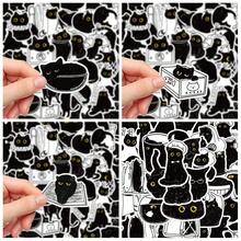 50pcs Cute Cartoon Black Cat Series Stickers, Suitable For Scrapbooking, Diaries, Laptops, Water Bottles, Cars, Etc. Faith-Based Design With Positive Messages, Great Gift - Multicolor - View 11