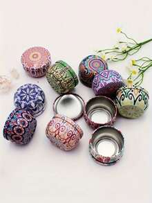 50pcs Candle Jars Set With Lids (Includes 6 Candle Jars, 6 Wick Holders, 20 Adhesive Dots, 18 Candle Wicks) DIY Metal Containers, Home Decor, Metal Storage - Perfect For Couples Handmade And Home Decoration, Round Candle Containers, Metal Structure, Great For Candle Making, Ideal For Valentine's Day And New Year Gifts. Christmas Home Decor, Scented Candles, Candle Gift Set - Multicolor - View 3