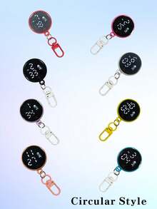 Chaveiro de Relógio Digital Mini Quadrado/Redondo - Design Esportivo, Visor Digital LED Gancho Relógio de Bolso Compacto e Portátil, Ótimo Presente para Natal, Páscoa, Aniversários e Formatura, Suprimentos para Volta às Aulas