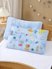 1个新生儿枕头，透气婴儿枕，柔软舒适，舒缓孕肚，可水洗，男女宝宝均适用 - 彩色 - 查看 3