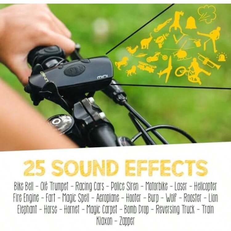 Hornit - Mini bocina para Bicicleta y Scooter con Faro para niños(Rosa, turquesa) - Multicolor - Añade 6