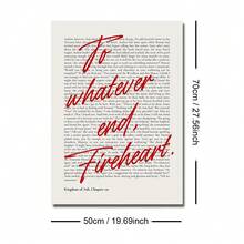 1pc Framed/Unframed Kingdom Of Ash Book Quote Canvas Poster Bookish Literary Bookclub Wall Art Print Minimalist Reading Nook Aesthetic Decor Painting For Book Lover,Living Room,Bedroom,Modern Home Decoration - Multicolor - View 10