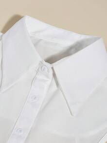 1 pieza de mujeres desmontable cuello para Camisas con blanco de punta cuello , otoño invierno Blusa Accesorios - Blanco - Ver 3