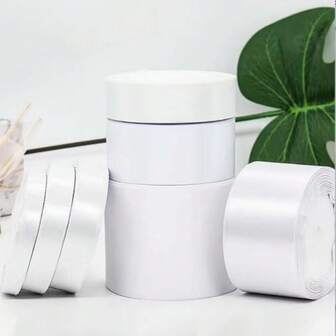 1 Roll 25 Yards White Satin Ribbon, Solid Color Ribbon For Bouquets, Crafts, Gift Wrapping, Bridal Invitations, Hair, Holiday & Party Decorations, Valentine's Day Gift Wrapping