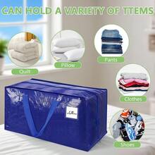Blue Heavy Duty Moving Bags Extra Large With Zipper Backpack Straps And Carry Handles 87L Storage Bags For Moving Waterproof Packing Bags For Clothes Bedding Organisation Home Travel 6 Pack - Blue - View 3
