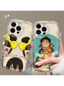 Funda compatible con teléfono con diseño de ola de aceite y anime de fuego, compatible con Apple 15 14 13 12 11 Pro X XR XS Max Plus 8 7 Plus SE, y también compatible con Samsung Galaxy S17 Pro, S17 Pro Max, S17, S16 Pro - WA10201CLE - Ver 5