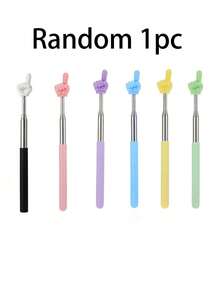 1/2Pcs Telescopic Teachers Pointer, Extendable Hand Pointer Finger Pointer Stick, Mini Retractable Classroom Pointer For Elementary School Kindergarten Teacher, Classroom Supplies (Black)