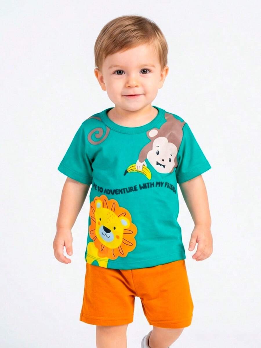 Baby Boy's Summer Short-Sleeve Set, Sizes 1 To 8, Warm Baby Clothes L02 - C0125 - Ver 1