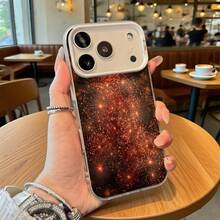 Funda de Teléfono Roja con Estampado de Galaxia Brillante para  14 Pro Max  13 Pro  Galaxy S23 Ultra S22 Plus Adecuada para Todas las Estaciones Opción de Regalo Ideal - Plateado - Ver 2