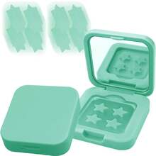 双面折叠镜，纯色（黑/白/黄/粉/绿） - 便携式桌面化妆镜，小巧方便 - 附赠60张装饰贴纸