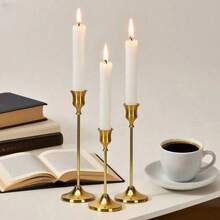 12pcs_6pcs_3pcs Elegant Metal Candle Holders - Table Centerpieces For Weddings, Banquets, Home Decor - Compatible With Real Or Artificial Candles - Suitable For Christmas, Valentine's Day, - 彩色 - 查看 6
