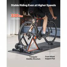 Entrenador de bicicletas, 6 niveles de resistencia, 26-29 pulgadas y ruedas 700C, soporte estacionario plegable de bicicletas magnéticas para paseos de ejercicio en interiores con pinza de liberación rápida y bloque de rueda delantera para bicicletas de carretera - Negro - Ver 6