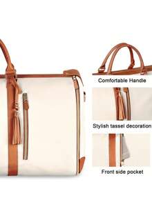 Travel Duffel Bags - Beige - View 6