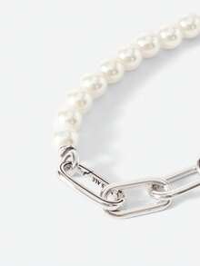 Opalesca 全新设计养殖淡水珍珠蛇骨手链，适合 DIY 纯银 925 手链，女士生日婚礼时尚优雅珠宝 - 銀色 - 查看 5