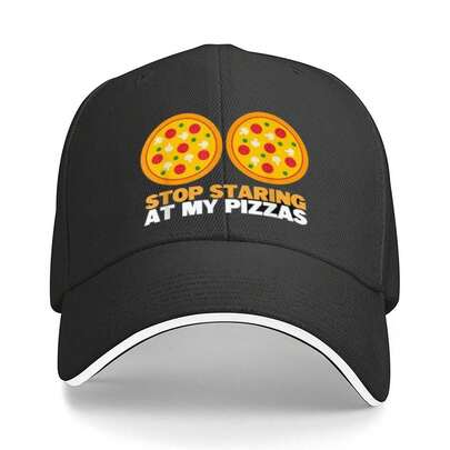 One, Pizza Pattern Baseball Cap, Sandwich Baseball Cap, Men'S And Women'S Adjustable Baseball