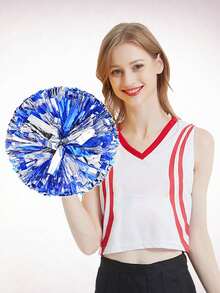 Pompones de animadora, pompones de baile de animadora de 4 dedos con cintas, flores de mano de animadora para eventos deportivos, partidos de fútbol y baloncesto, actuaciones de danza, accesorios de espíritu de equipo, perfectos para festivales y fiestas festivas - Color/estilo aleatorio - Ver 14