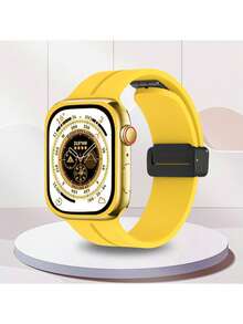 1条 St.Siabe 时尚磁性硅胶表带，柔软舒适，适用于 38mm 40mm 41mm 45mm 44mm 42mm 49mm 的 Bring Smartwatch SE/8/7/6/5/4/3/2/1 - 黃色 - 查看 12