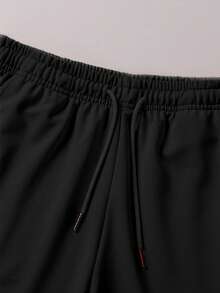 Women's Solid Color Sports Shorts (1 Piece). The Fabric Is Breathable, Soft And Highly Elastic, Perfect For Running, Fitness And Casual Wear. - Black - View 6