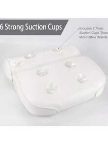 Bath Tub Pillow, Supports Neck, Head And Back, With Anti-Slip Suction Cups And Breathable Mesh Fabric - White - View 4