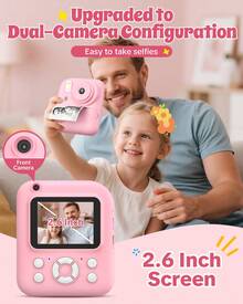 W&O Instant-Print Digital Camera, 1080P HD Video & 2.4" Screen​ - Includes 3 Paper Rolls & Self-Take Function. The Perfect Gift For Valentine's Day, Christmas, Travel, And Weddings. - 粉色 - 查看 5