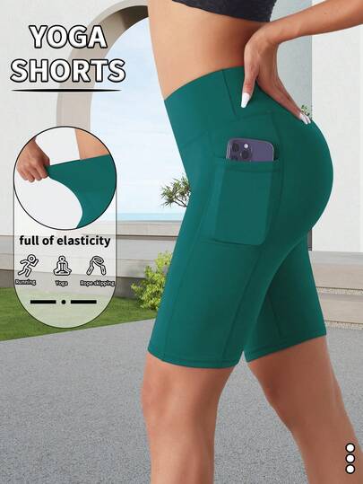 1pc Women's Sports Yoga Shorts, Suitable For Outdoor Running, Fitness, Yoga
