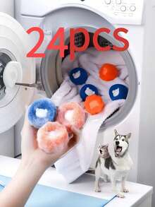 12pcs Pet Hair Cleaning Laundry Balls. Fluffy And Soft, Non-Sticky, Reusable, And Durable. Effectively Collects Fur On Clothes And Bedding. Essential For Pet Owners, Enhancing Your Laundry Experience. Suitable For Washing Machines, Cat/Dog Hair Remover (Random Color) (1/6/9/12/24pcs, Random Color) - Multicolor - View 16