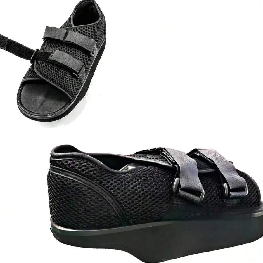 ZAPATO POS-OPERATORIO VOLADO DE TALÓN - Con una curva y rigida posterior para liberar presión en el talón - Negro - Ver 1