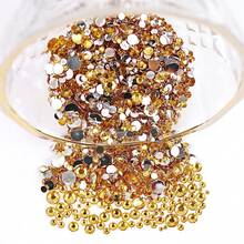 2MM-6MM, 5 Sizes, Multi Colors Glue On Round Flatback Crystal Rhinestones Gems Jewelry Beads DIY Stones Diamond Design Accessories Glitter Manicure Decal Decorations For Phone Cover, Nail Decal, Clothes, Bag, Shoes, Handicraft Products.