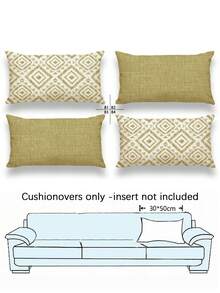 4 buc. fețe de pernă cu model geometric modern, fețe de pernă decorative cu linii geometrice, material vintage din in, închidere cu fermoar ascuns, lavabile la mașină, design minimalist elegant, potrivite pentru decorul casei, canapeaua, camera de zi, dormitorul, mașina, fețe de pernă pentru exterior, fără inserție de pernă