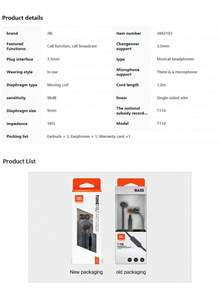 JBL T110 Wired Earphone With 3.5mm Interface For Gaming PC And Cellphone Calling, In-Ear Stereo Earbuds Headset - White - View 8