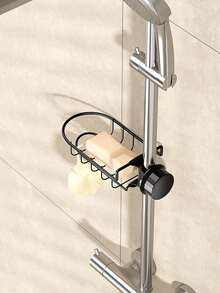 1pc Shower Caddy And Soap Holder, Wall Mounted, Adjustable Height, Fits Shower Rod, For Storing Shower Gel, Shampoo And Soap, Bathroom Accessory - Multicolor - View 6