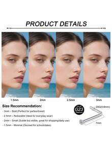 AVYRING 1pc 20G Titanium Nose Ring & Stud Screws For Women Men, Nose Piercing Jewellery Silver - Piercings For Snug, Nose, Septum, Tragus, Lip, Nostril - 1.5mm 2mm 2.5mm 3mm - Multicolor - View 5