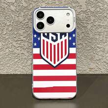USA Flag Shield Design Phone Case Compatible With  17  16 Pro Max  15 Pro Max  13 And  12 Made Of TPU Material Providing Shock And Drop Protection With A Stylish Look Perfect For Patriotic Fans Ensuring A Comfortable Grip And Durability Making It A Thoughtful Gift For Family Friends And Fellow Enthusiasts - White - View 4