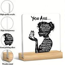 1件亚克力励志桌面标牌 – 积极肯定装饰，适用于家居、办公室或卧室 – 现代简约风格，生日、乔迁、节日、激励和鼓励礼物